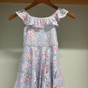 Brand In Girls Dress – Elegant Floral Ruffle, Size 5